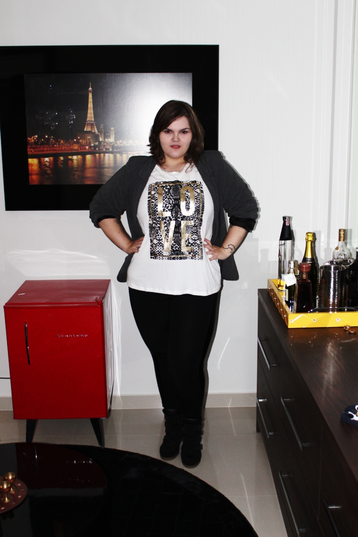 Moda Plus Size Calça de Couro